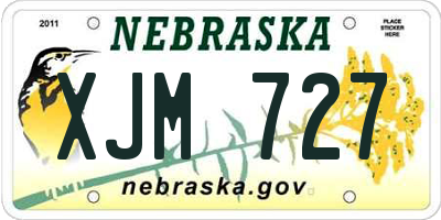 NE license plate XJM727