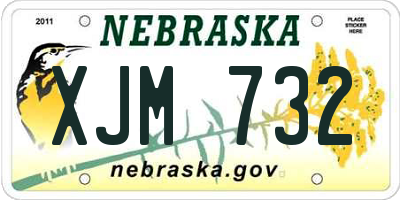 NE license plate XJM732