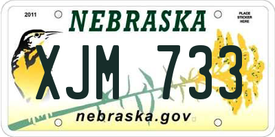 NE license plate XJM733