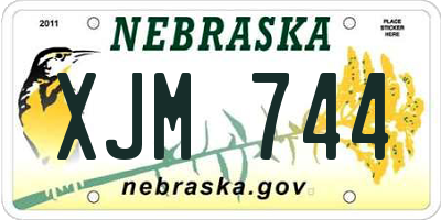 NE license plate XJM744