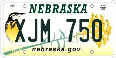 NE license plate XJM750