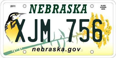 NE license plate XJM756