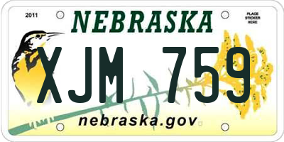 NE license plate XJM759