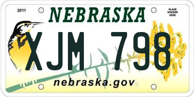 NE license plate XJM798