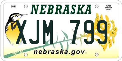NE license plate XJM799