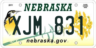 NE license plate XJM831