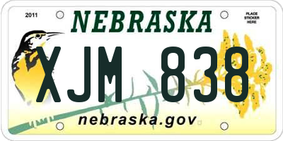 NE license plate XJM838