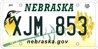 NE license plate XJM853