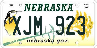 NE license plate XJM923