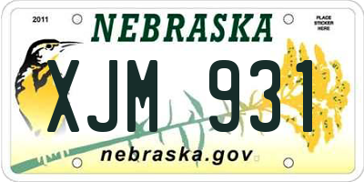 NE license plate XJM931