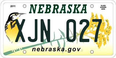 NE license plate XJN027