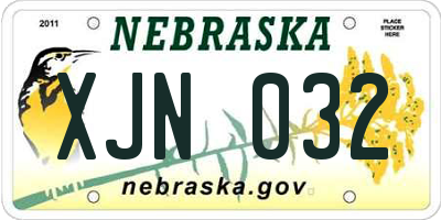 NE license plate XJN032