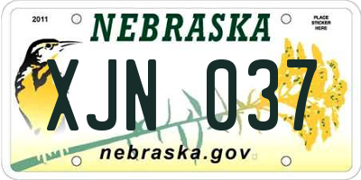 NE license plate XJN037