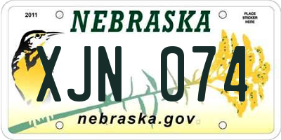 NE license plate XJN074