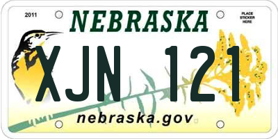 NE license plate XJN121