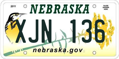 NE license plate XJN136