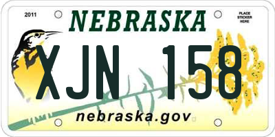 NE license plate XJN158