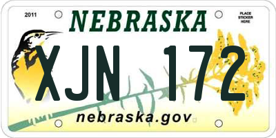 NE license plate XJN172