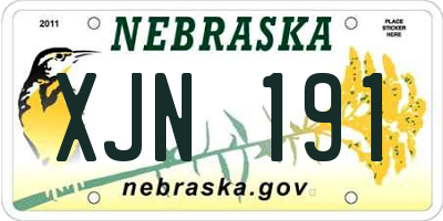 NE license plate XJN191