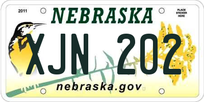 NE license plate XJN202