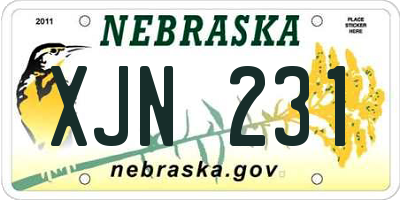 NE license plate XJN231