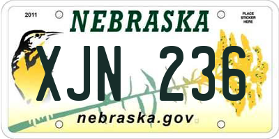 NE license plate XJN236