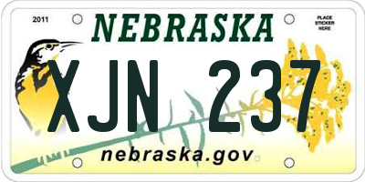 NE license plate XJN237