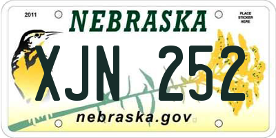 NE license plate XJN252