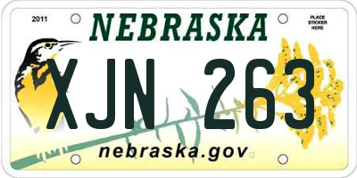 NE license plate XJN263