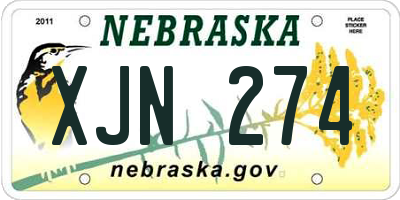 NE license plate XJN274