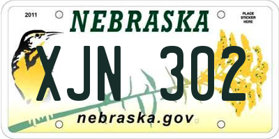 NE license plate XJN302