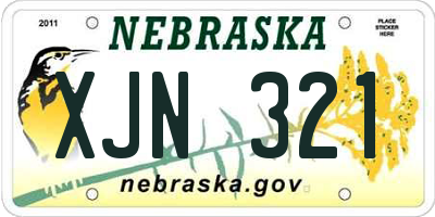NE license plate XJN321