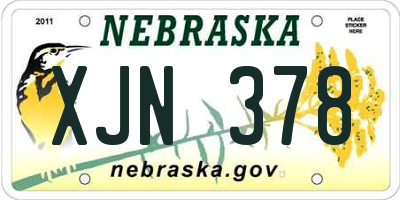 NE license plate XJN378