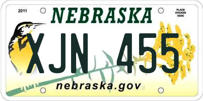NE license plate XJN455