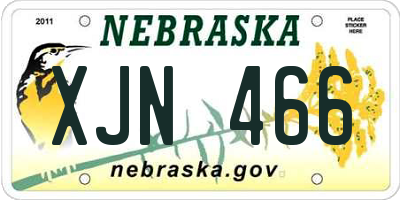 NE license plate XJN466