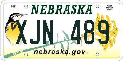 NE license plate XJN489