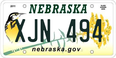 NE license plate XJN494