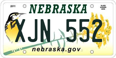 NE license plate XJN552