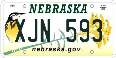 NE license plate XJN593