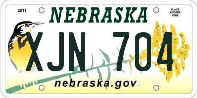NE license plate XJN704