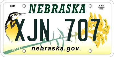 NE license plate XJN707