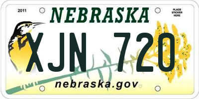 NE license plate XJN720