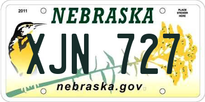 NE license plate XJN727