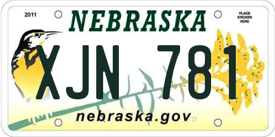 NE license plate XJN781