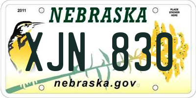 NE license plate XJN830