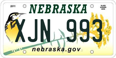 NE license plate XJN993