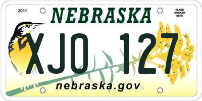 NE license plate XJO127