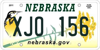NE license plate XJO156