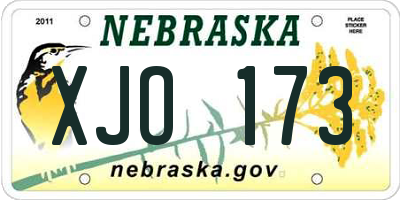 NE license plate XJO173