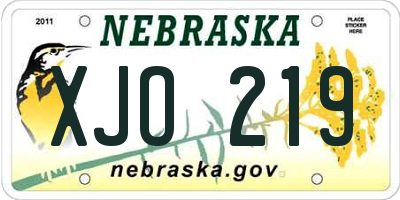 NE license plate XJO219